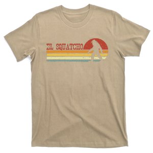 El Squatcho Funny Retro Stripes Bigfoot Cinco De Mayo T-Shirt