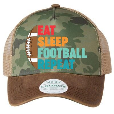 Eat Sleep Football Repeat For Teens Boy Girl Wo Legacy Tie Dye Trucker Hat