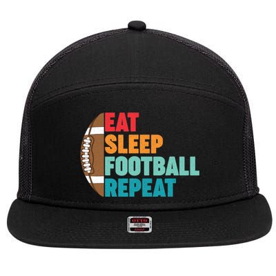 Eat Sleep Football Repeat For Teens Boy Girl Wo 7 Panel Mesh Trucker Snapback Hat