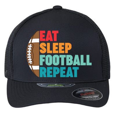 Eat Sleep Football Repeat For Teens Boy Girl Wo Flexfit Unipanel Trucker Cap