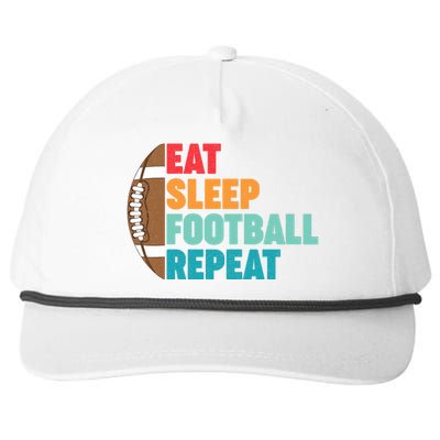 Eat Sleep Football Repeat For Teens Boy Girl Wo Snapback Five-Panel Rope Hat