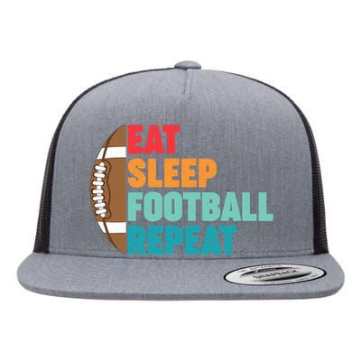 Eat Sleep Football Repeat For Teens Boy Girl Wo Flat Bill Trucker Hat