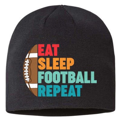 Eat Sleep Football Repeat For Teens Boy Girl Wo Sustainable Beanie