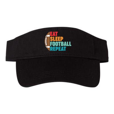 Eat Sleep Football Repeat For Teens Boy Girl Wo Valucap Bio-Washed Visor