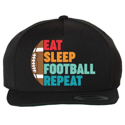 Eat Sleep Football Repeat For Teens Boy Girl Wo Wool Snapback Cap