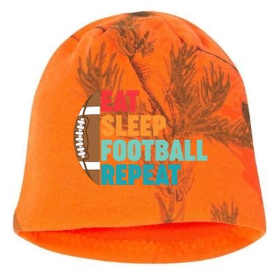 Eat Sleep Football Repeat For Teens Boy Girl Wo Kati - Camo Knit Beanie