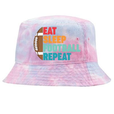 Eat Sleep Football Repeat For Teens Boy Girl Wo Tie-Dyed Bucket Hat