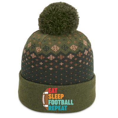 Eat Sleep Football Repeat For Teens Boy Girl Wo The Baniff Cuffed Pom Beanie