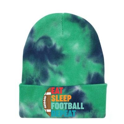 Eat Sleep Football Repeat For Teens Boy Girl Wo Tie Dye 12in Knit Beanie