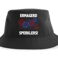 Ermagerd Sperklers Funny 4th Of July Fireworks Sustainable Bucket Hat