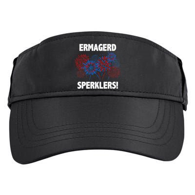 Ermagerd Sperklers Funny 4th Of July Fireworks Adult Drive Performance Visor