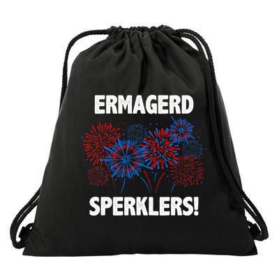 Ermagerd Sperklers Funny 4th Of July Fireworks Drawstring Bag