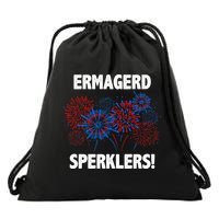 Ermagerd Sperklers Funny 4th Of July Fireworks Drawstring Bag