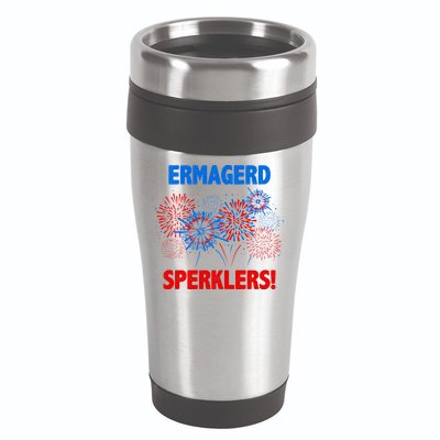 Ermagerd Sperklers Funny 4th Of July Fireworks 16oz Travel Tumbler