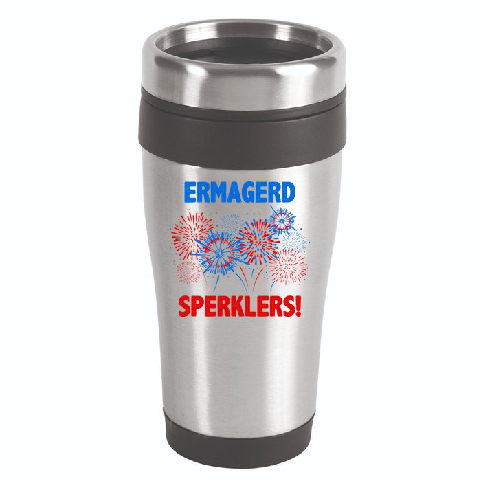 Ermagerd Sperklers Funny 4th Of July Fireworks 16oz Travel Tumbler