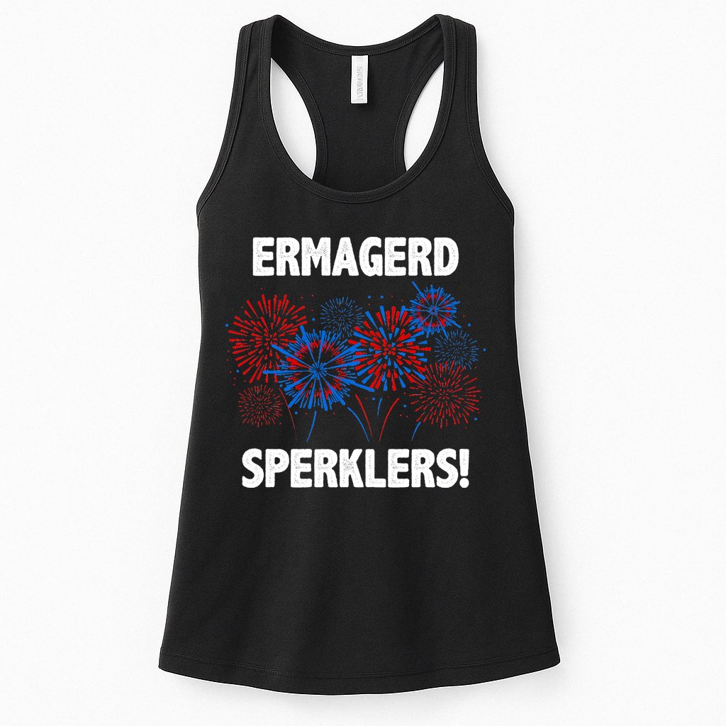 Ermagerd Sperklers Funny 4th Of July Fireworks Womens Tank Top