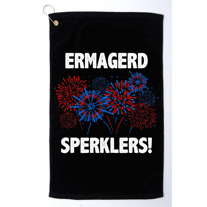 Ermagerd Sperklers Funny 4th Of July Fireworks Golf Towel