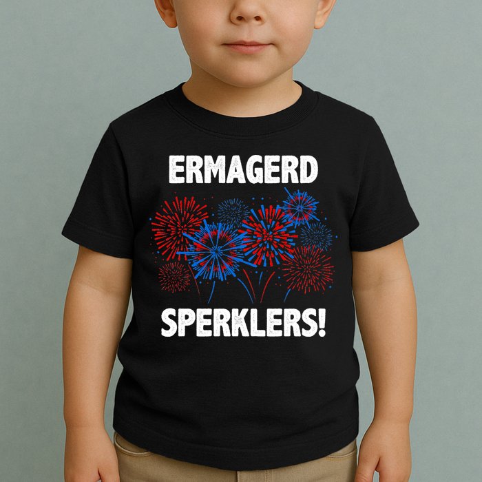 Ermagerd Sperklers Funny 4th Of July Fireworks Toddler T-Shirt