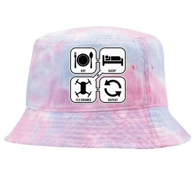 Eat Sleep Fly Drones Repeat Great Gift Tie-Dyed Bucket Hat