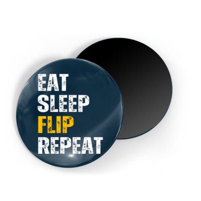 Eat Sleep Flip Repeat Funny Gymnastics Parkour Flipping Magnet