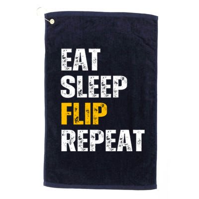 Eat Sleep Flip Repeat Funny Gymnastics Parkour Flipping Platinum Collection Golf Towel