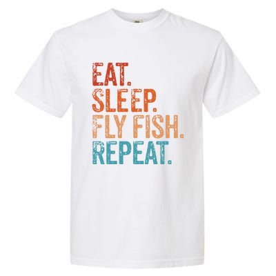 Eat Sleep Fly Fish Repeat Vintage Fly Fishing Fisher Gift Garment-Dyed Heavyweight T-Shirt