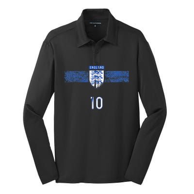 England Soccer Fans English Pride Silk Touch Performance Long Sleeve Polo