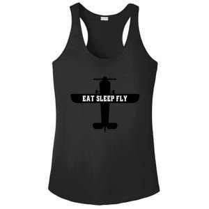 Eat Sleep Fly Pilot Outfit Airplane Runway Aviator Aviation Meaningful Gift Ladies PosiCharge Competitor Racerback Tank