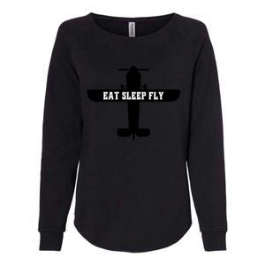 Eat Sleep Fly Pilot Outfit Airplane Runway Aviator Aviation Meaningful Gift Womens California Wash Sweatshirt