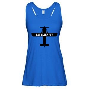 Eat Sleep Fly Pilot Outfit Airplane Runway Aviator Aviation Meaningful Gift Ladies Essential Flowy Tank