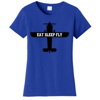 Eat Sleep Fly Pilot Outfit Airplane Runway Aviator Aviation Meaningful Gift Women's T-Shirt