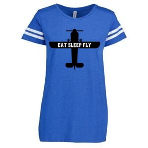 Eat Sleep Fly Pilot Outfit Airplane Runway Aviator Aviation Meaningful Gift Enza Ladies Jersey Football T-Shirt