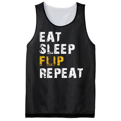 Eat Sleep Flip Repeat Mesh Reversible Basketball Jersey Tank