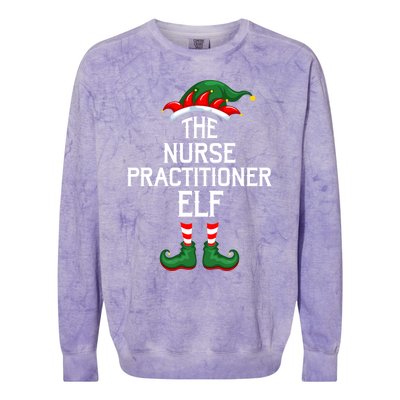 Elf Squad Family Matching Nurse Practitioner Elf Christmas Gift Colorblast Crewneck Sweatshirt