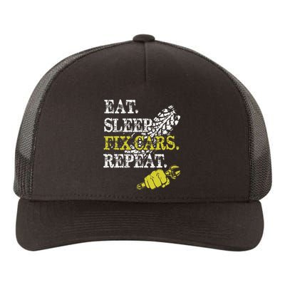 Eat Sleep Fix Cars Repeat Auto Mechanic Cars Lovers Yupoong Adult 5-Panel Trucker Hat