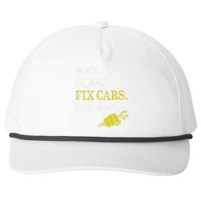 Eat Sleep Fix Cars Repeat Auto Mechanic Cars Lovers Snapback Five-Panel Rope Hat