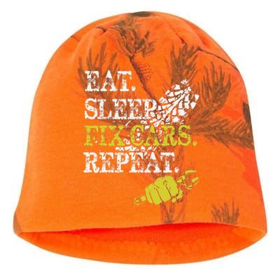 Eat Sleep Fix Cars Repeat Auto Mechanic Cars Lovers Kati - Camo Knit Beanie