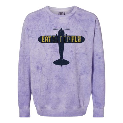 Eat Sleep Fly Gift Colorblast Crewneck Sweatshirt