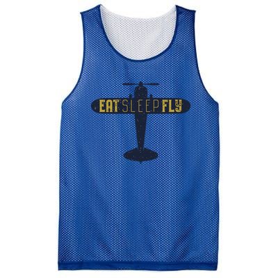 Eat Sleep Fly Gift Mesh Reversible Basketball Jersey Tank