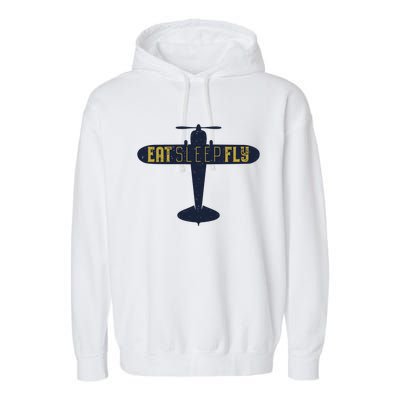 Eat Sleep Fly Gift Garment-Dyed Fleece Hoodie