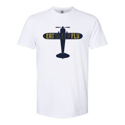 Eat Sleep Fly Gift Softstyle CVC T-Shirt