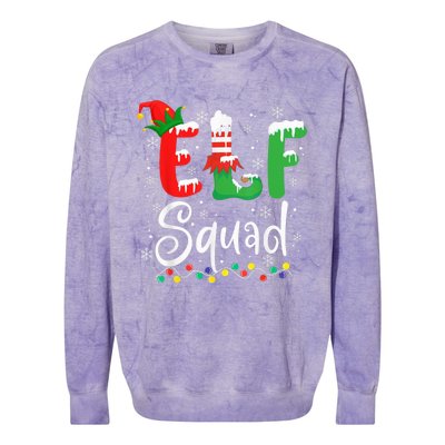 Elf Squad Funny Elf Family Christmas Matching Pajamas Xmas Colorblast Crewneck Sweatshirt