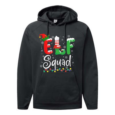 Elf Squad Funny Elf Family Christmas Matching Pajamas Xmas Performance Fleece Hoodie