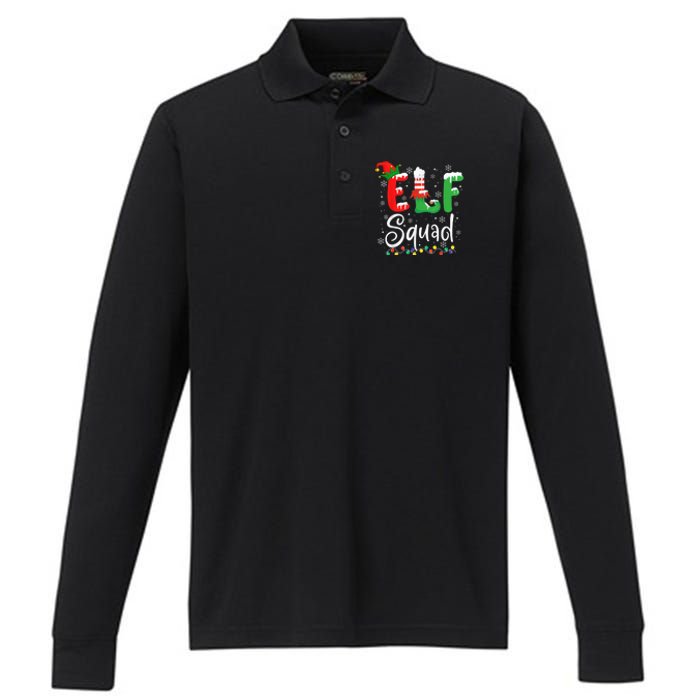 Elf Squad Funny Elf Family Christmas Matching Pajamas Xmas Performance Long Sleeve Polo