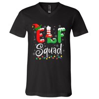 Elf Squad Funny Elf Family Christmas Matching Pajamas Xmas V-Neck T-Shirt