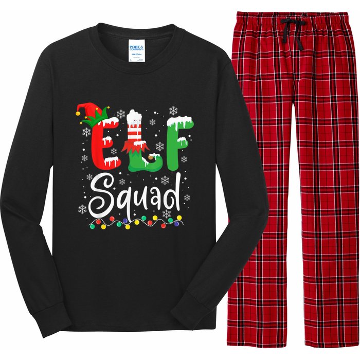 Elf Squad Funny Elf Family Christmas Matching Pajamas Xmas Long Sleeve Pajama Set