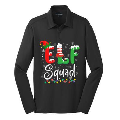 Elf Squad Funny Elf Family Christmas Matching Pajamas Xmas Silk Touch Performance Long Sleeve Polo