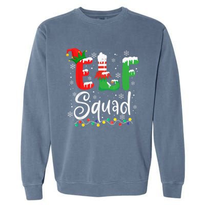 Elf Squad Funny Elf Family Christmas Matching Pajamas Xmas Garment-Dyed Sweatshirt