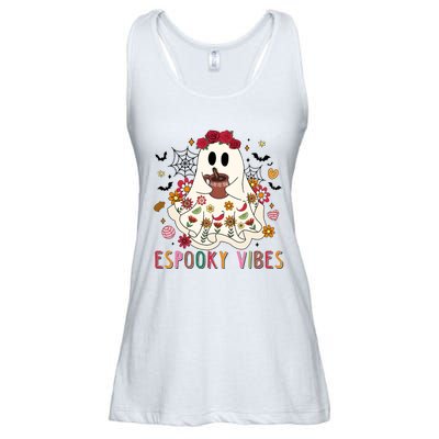 Espooky Season Floral Ghost Halloween Ladies Essential Flowy Tank