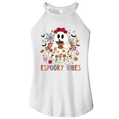 Espooky Season Floral Ghost Halloween Women’s Perfect Tri Rocker Tank